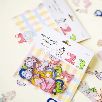 

JIANWU 78-80pcs cute small stickers DIY transparent decorative stickers stationery stickers kawaii