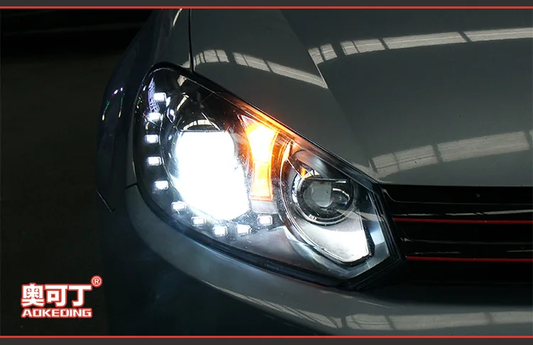 Фара для VW Golf 6 2009-2012 MK6 фары Golf6 СВЕТОДИОДНЫЙ Фонарь Ангел глаз DRL светодиодный сигнал H7 D2H Hid вариант биксеноновый луч