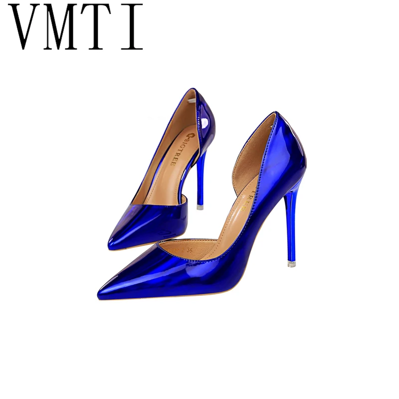 

Spring 2020 Pointed Pump High Heels Hollow Sexy High Heels Luxury Shoes Women Designers Block Heel Shoes Mary Jane Womens Shoe