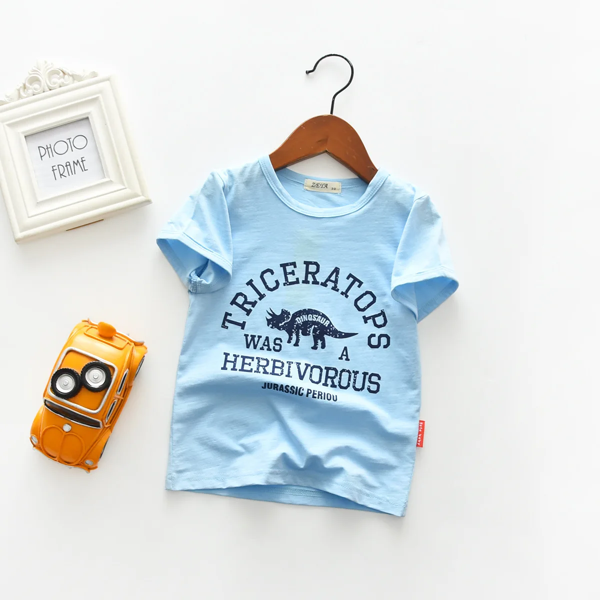 High Quality Children's Cotton Round Neck Short Sleeve Dinosaur T-shirt. 3-8T Boys And Girls Sports Fashion Tops.kids Clothes