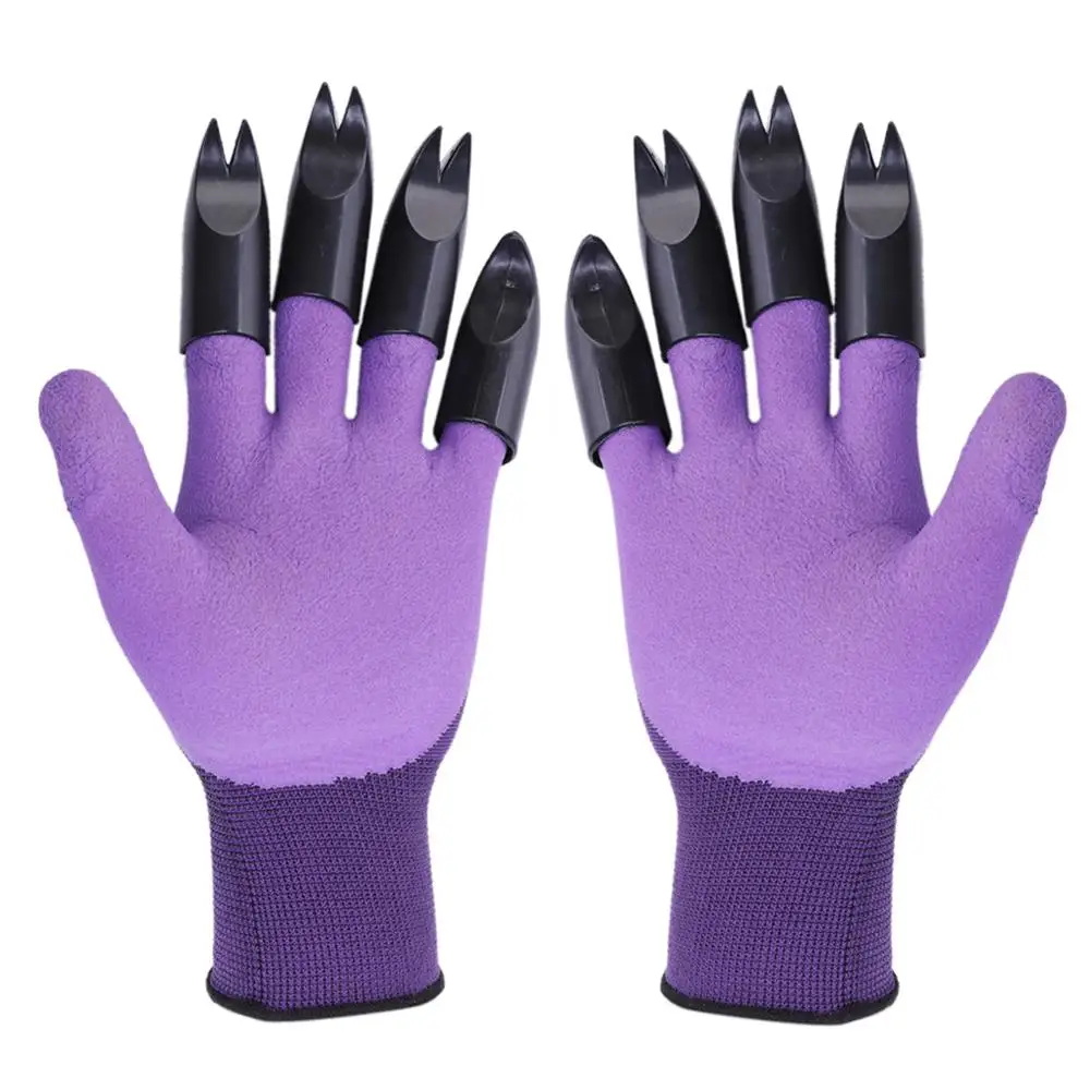 1 Pair Garden Gloves 4 ABS Plastic Garden Genie Rubber Gloves With Claws Quick Easy to Dig and Plant For Digging Planting - Цвет: M