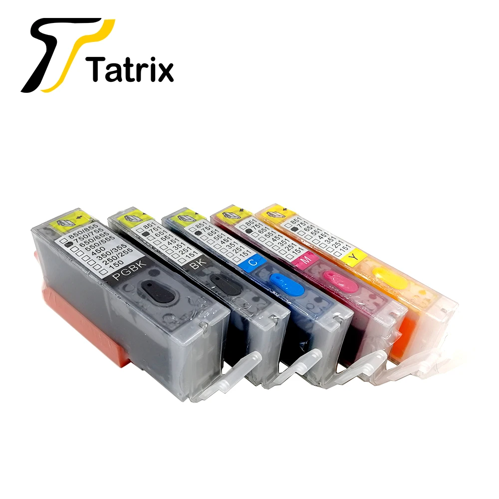 

Tatrix 5PK Full ink Refillable Cartridge suit for PGI750 CLI751Suit for canon MG5470 MG5570 MG6370 MG6570 MG7170 IP7270 with ARC