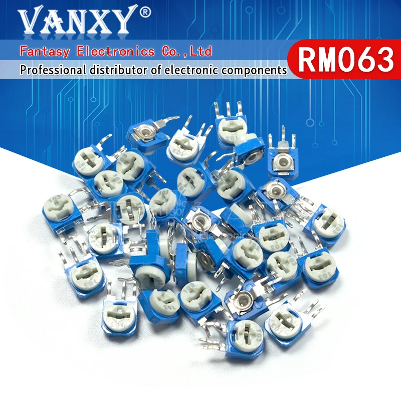 Trimmer Potentiometer 20pcs RM063 RM-063 100 200 500 1K 2K 5K 10K 20K 50K 100K 200K 500K 1M ohm Trimpot Trimmer Potentiometer variable resistor adjustable resistor