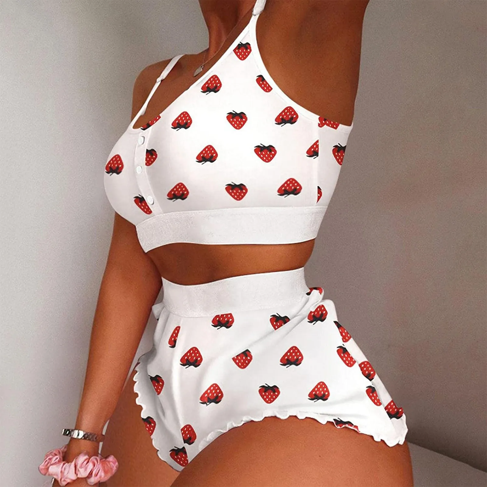 Fashion Womens Crop Top Matching Sets Sexy Print Round Neck Sleeveless Casual Undershirt Suit Two Piece Set Club Outfits 1