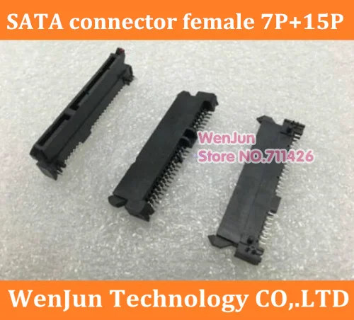 

SATA connector female 7P+15P 22Pin 15+7 SMT Connector socket 90 degree for SATA hard disk interface 22pin , PCB board