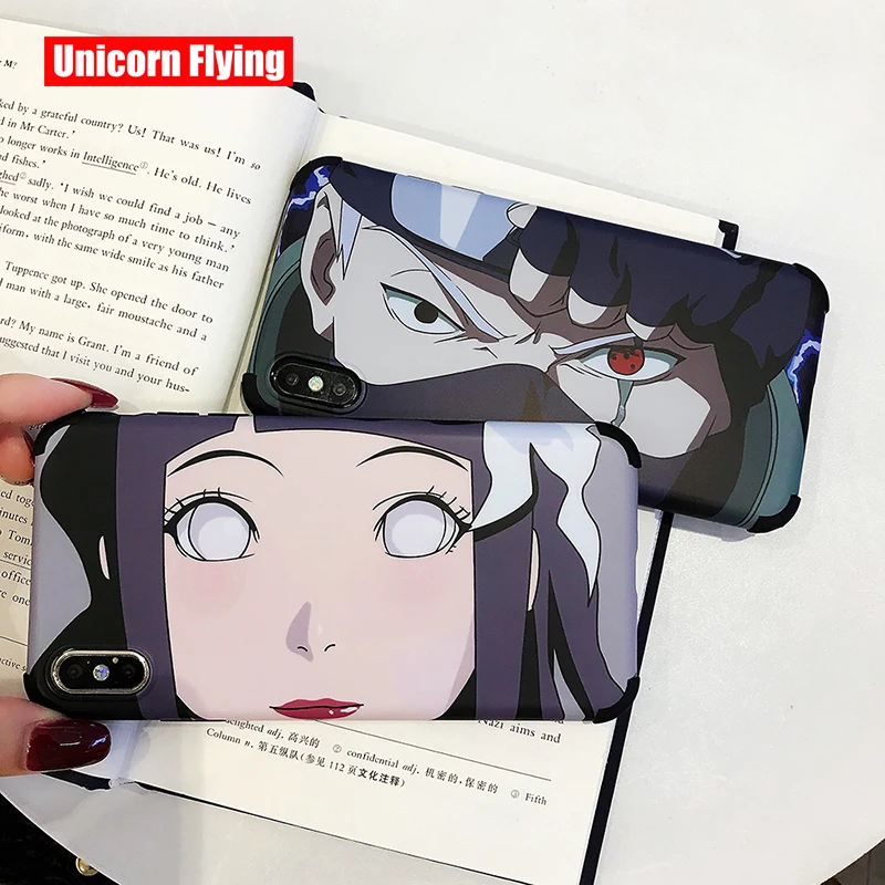

LinXiang Japanese Anime Naruto Kakashi Hinata Frosted Feel Phone Case Back Cover For iphone 6 6s 7 8 Plus X XS Max XR