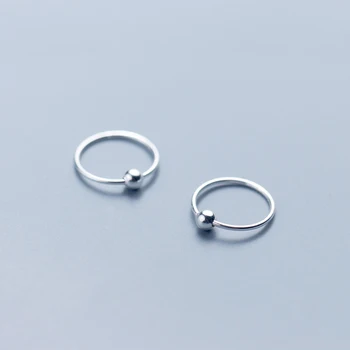 

925 Sterling Silver Round Bead Mini Stud Earrings for Women Minimalist Cute Earing Female Korean Fashion Jewelry Ear Bone Nail
