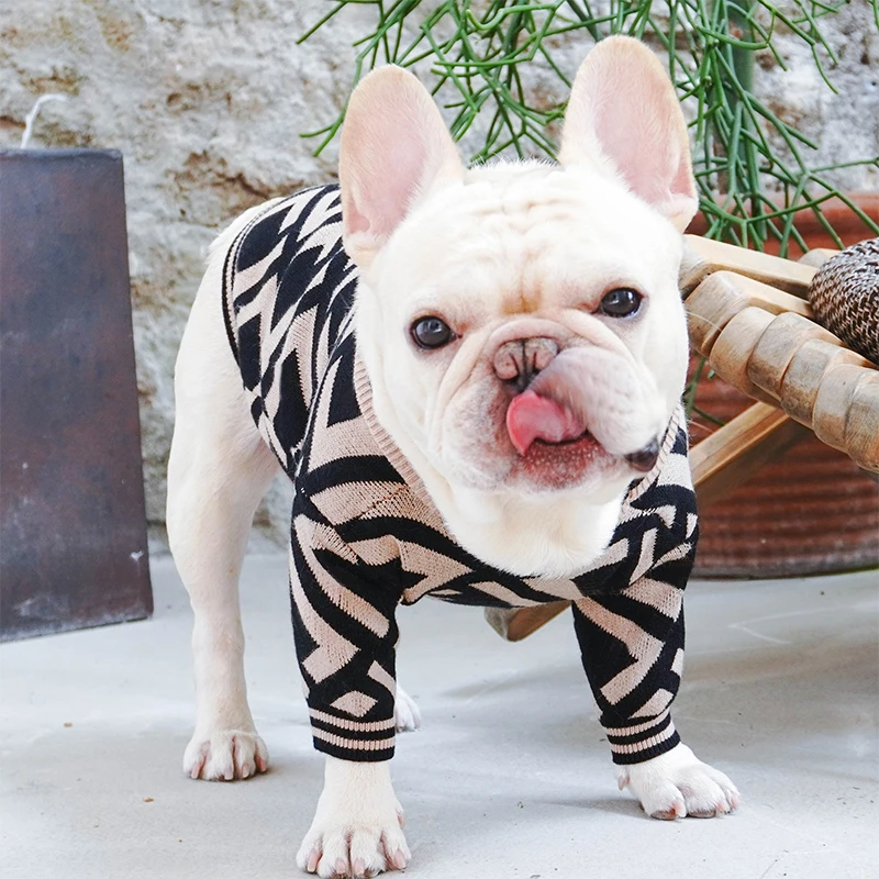 Модный теплый свитер с надписью «Французский бульдог»; Одежда для собак; маленькие собаки; Vip Прямая поставка; PC1366
