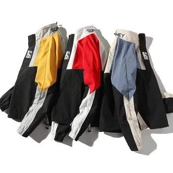 

Fashion Embroidery Jacket Men Windbreaker Pullover Autumn Patchwork Tracksuit Man Hip Hop Streetwear Jacket Coat 4XL