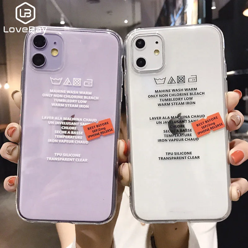 Прозрачный чехол с надписью для iPhone 11 Pro Max X XS XR Xs мягкий прозрачный из ТПУ 6 6s 7 8