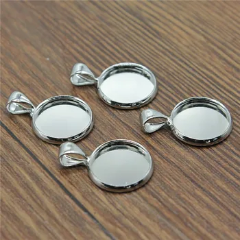 

20pcs Melon Seeds Buckle Base Setting Charms Fit 12mm Round Glass Cabochon Rhodium Color Base Setting Charms Pendant Tray
