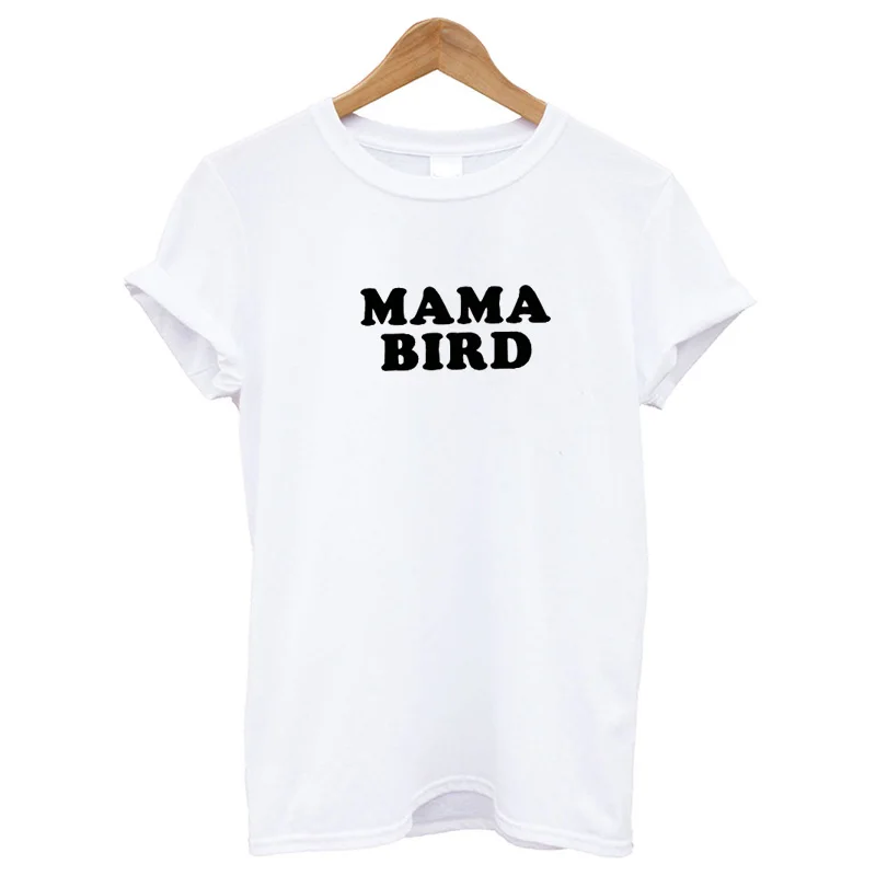 EnjoytheSpirit женская футболка оригинальная Mama футболка с рисунком птицы белая футболка мягкая хлопковая женская футболка с буквенным принтом хорошее качество - Цвет: HM630White