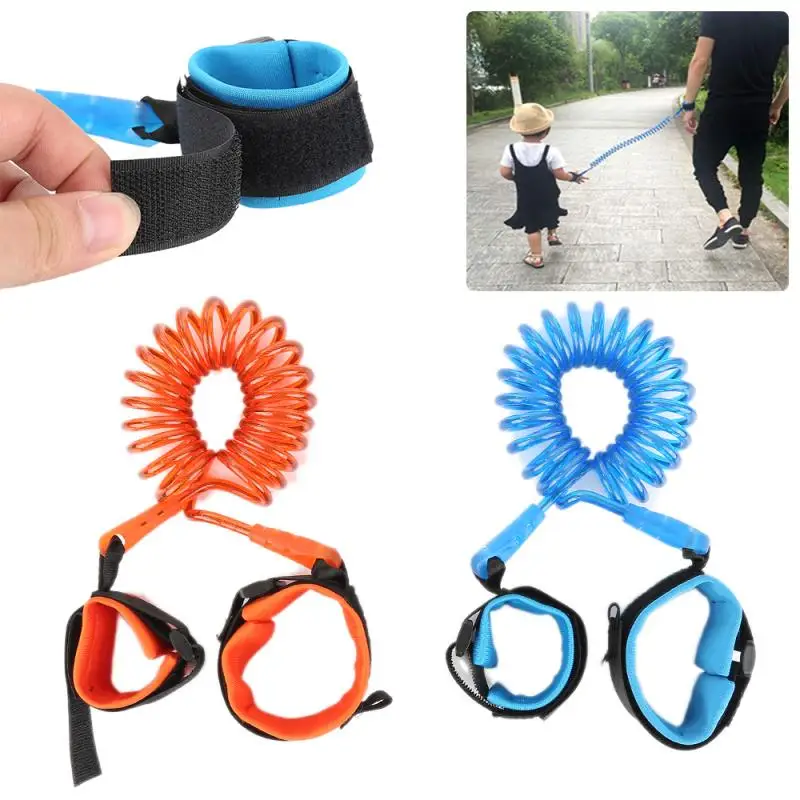 1PC 1.5m Anti Lost Wristband Walking Hand Belt Walking Strap Lost Wrist Link Toddler Leash Safety Harness for Baby Travel Cares Safety Elastic Strap Wire Rope 