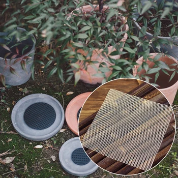 

100pcs Prevent Soil Loss Bottom Grid Mat Home Flower Pot Mesh Pad Leakproof Glass Fiber Hole Breathable Anti Corrosion Gasket