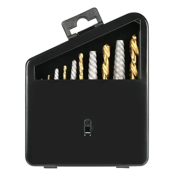 

10-Piece Screw Extractor + Drill Set Left Cobalt Drill Set Removers Broken Screws Bolts And Studs Set