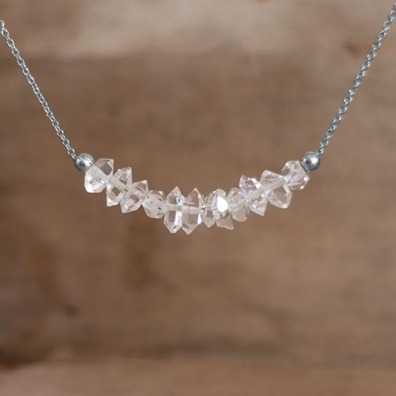 Herkimer Diamond Necklace, April Birthstone, Herkimer Jewelry, - Image 2