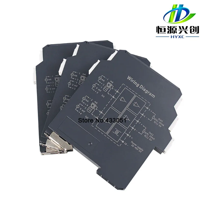 Ultra-thin signal isolation transmitter PT100 PT1000 Cu50  Cu100 Ni100, Ni1000 multi-input, output 4-20MA, 0-5V, 0-10V HYXC-NL