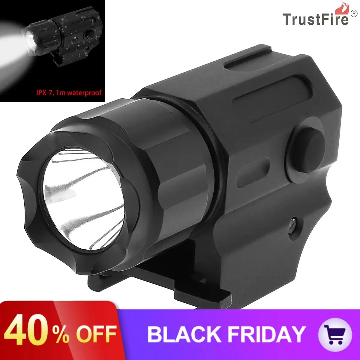 TrustFire Мини Ручной XP-G R5 светодиодный тактический вспышки светильник Водонепроницаемый 2 режима военное оружие светильник s пистолет Фонарь Лампа вспышка светильник