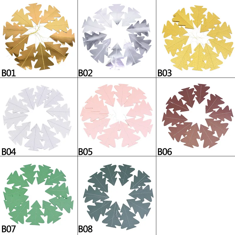 2,5 м Мини Бумажная гирлянда в форме рождественской елки, висящий флаг для свадьбы, дня рождения, вечеринки, Нового года, украшения, баннеры, принадлежности