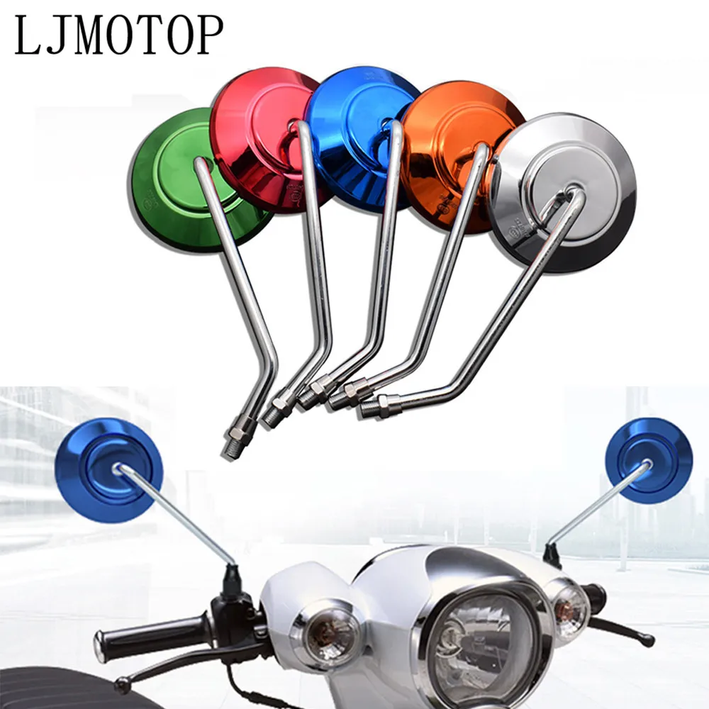 Motorcycle Mirrors New Back View Rearview Moped Side Mirror 8mm Round For Suzuki GSXS1000 RM 250 X Z 250 450 DRZ400SM DR250 RM85