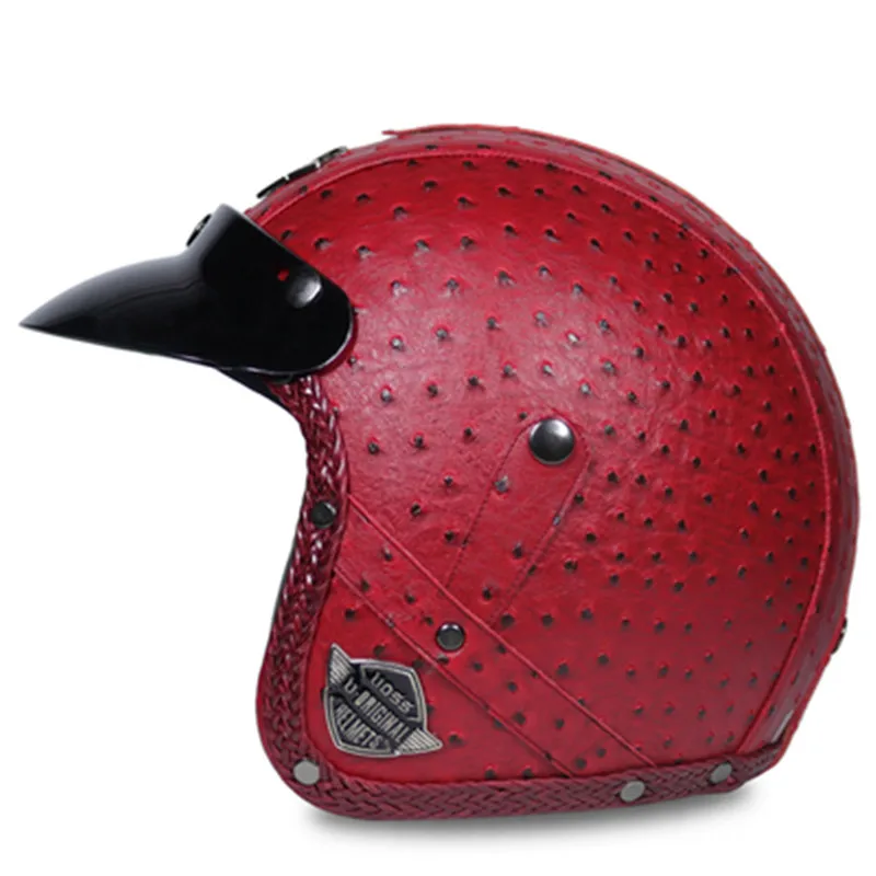 Design 5 Capacete, Мото шлем VOSS 058 moto rcycle шлем половина шлем Электрический мото rcycle открытый лицевой кожаный шлем мото крест - Цвет: Design 5