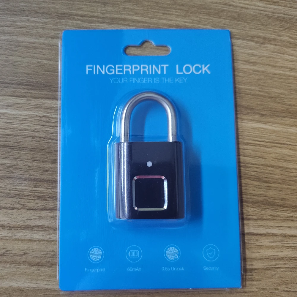 HISMAHO Fingerprint Lock USB Rechargeable Waterproof Smart Thumbprint Padlock Anti-theft Electric Mini Lock For Luggage Case