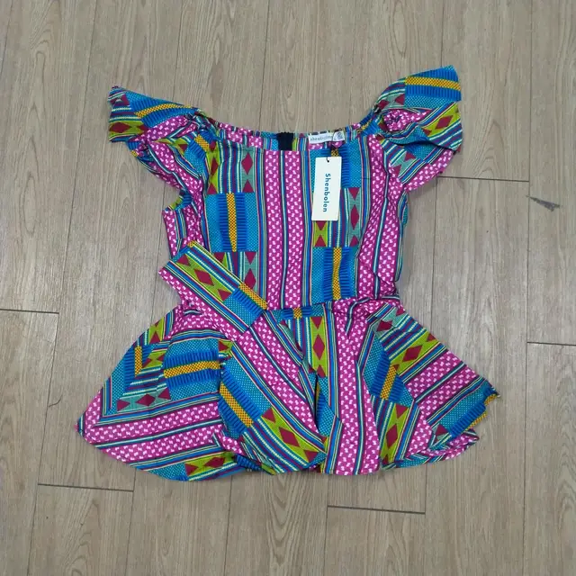 New African Women's Dress National Characteristics Batik Printed Polyester Half Skirt Short Dress Dress as picture