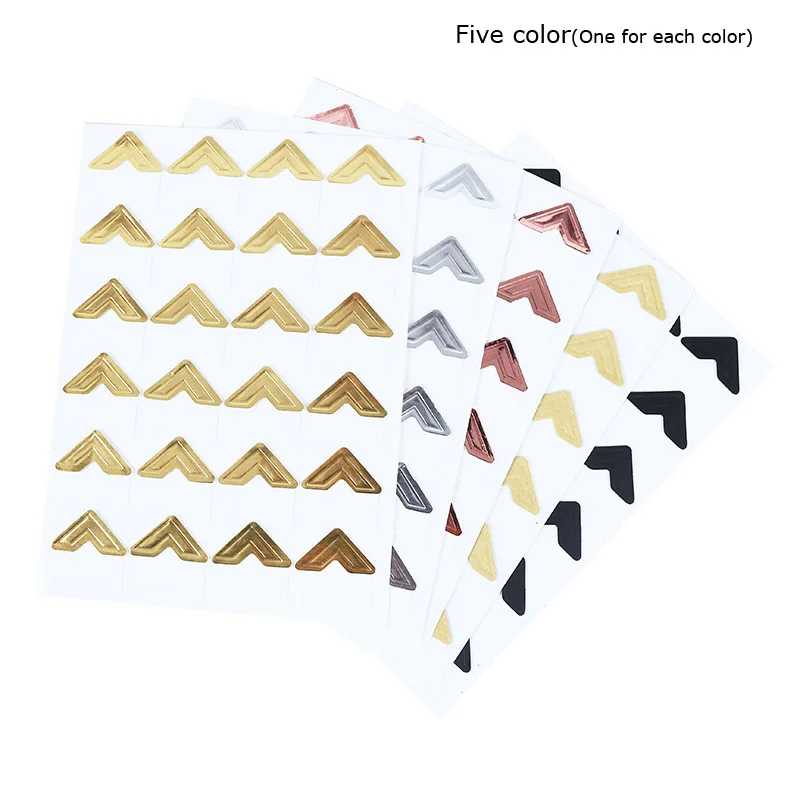 120 Pcs/Lot 5 Sheets Vintage Corner Kraft Paper Stickers For Photo Albums Decor DIY Retro Sticker Frame Decorations Scrapbooking