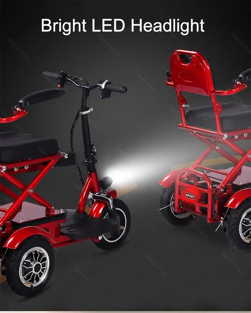 Smart Electric Scooter Tricycle 3 Wheels Electric Scooters 48V 20AH 80KM Portable Folding Electric Scooter For ElderlyDisabled (11)