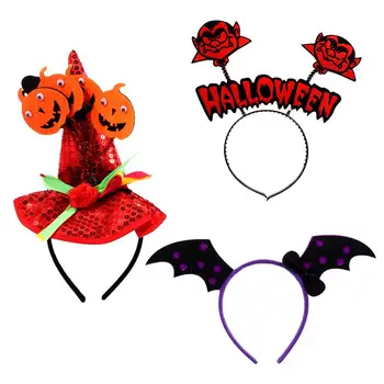 

3pcs Hair Hoops Fashion Witch Hat Halloween Headwear Headpiece Headbands for Adults Kids Party