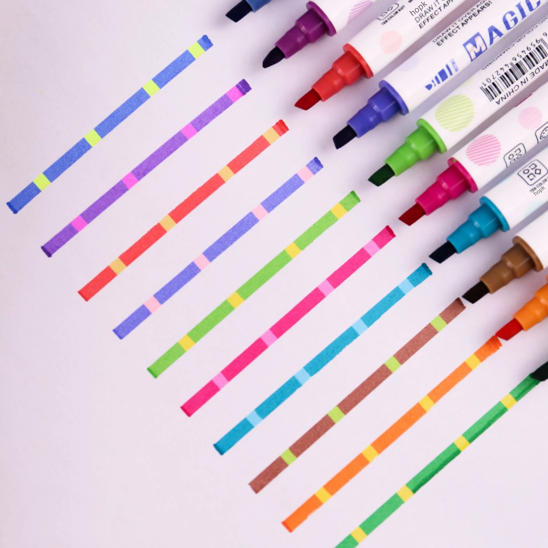 Can Change Color Highlighter Magic Water Color Pen Drawing Discolor Pen  Dual-side Fluorescent Erasable Marker Liner Art Pen - AliExpress