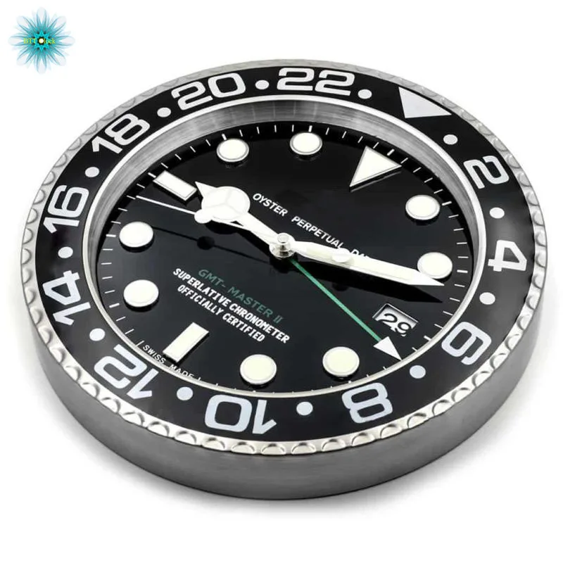 Настенные часы-GMT Master II RL09 Роскошные Алмазные настенные часы в форме с бесшумный ход