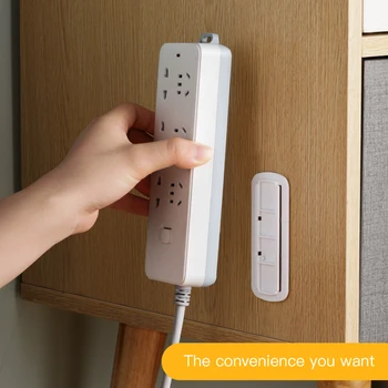 

Home Self-Adhesive Punch-free Plug Fixer Wall-Mounted Patch Board Router Fixer Storage Container