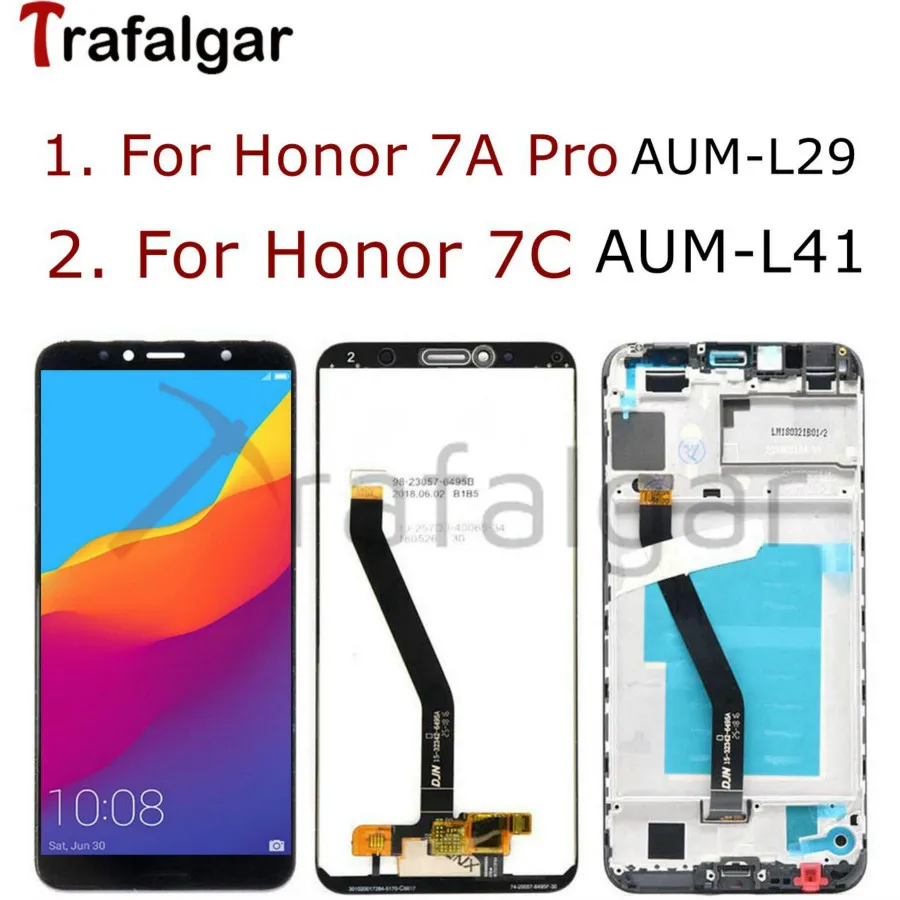 Дисплей 5 7 дюйма для Huawei Honor 7C ЖК дисплей телефон с сенсорным экраном 7A Pro рамкой