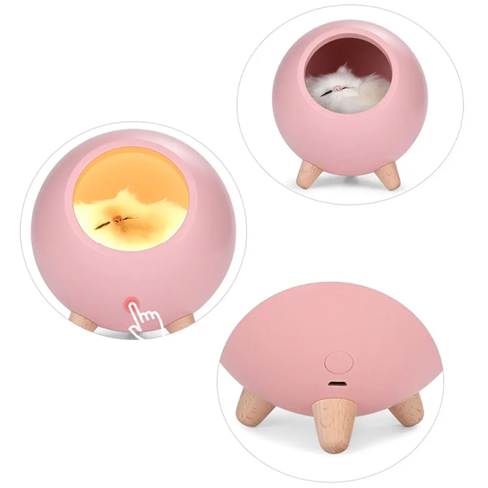 Модная Милая лампа для домашнего питомца с кошкой, Usb зарядка, милый мультяшный Мини светодиодный Ночной светильник, домашнее украшение, Прямая поставка