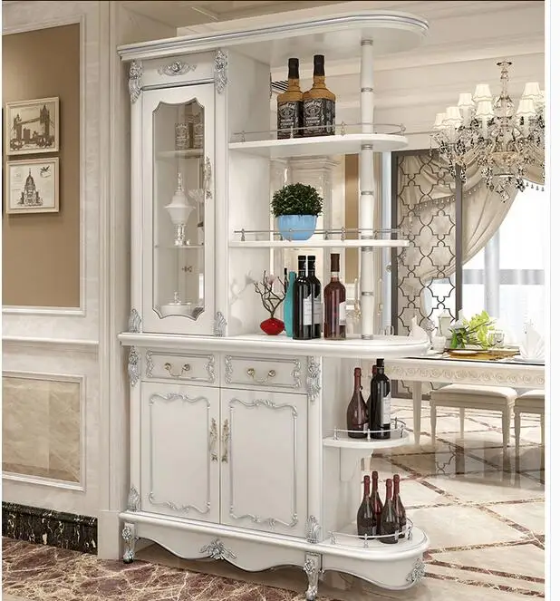 European partition cabinet room hall cabinet wine porch decoration baking paint white