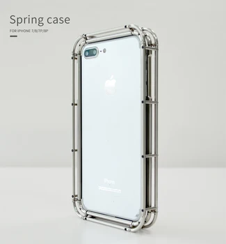 

BuzzLee Clear Phone Case for Apple iPhone 7 Case Cover for iPhone 8 7 Plus Stainless Steel Buffer Shockproof Phone Case