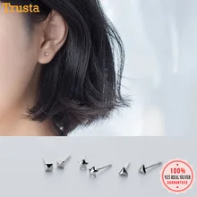 Trusta Настоящее 925 пробы серебряные ювелирные изделия серьги-гвоздики звезда/квадрат/треугольник серьги подарок для девочек подростков леди DS1330