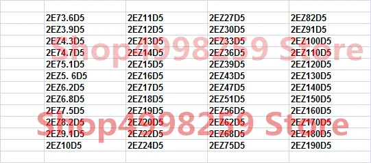 

2W Zener Diode DIP 3.6V 3.9V 4.3V 4.7V 5.1V 5.6V 6.2V 6.8V 7.5V 8.2V 9.1V 10V 11V 12V 13V 14V 15V 16V 17V 18V 19V 20V 22V 24V