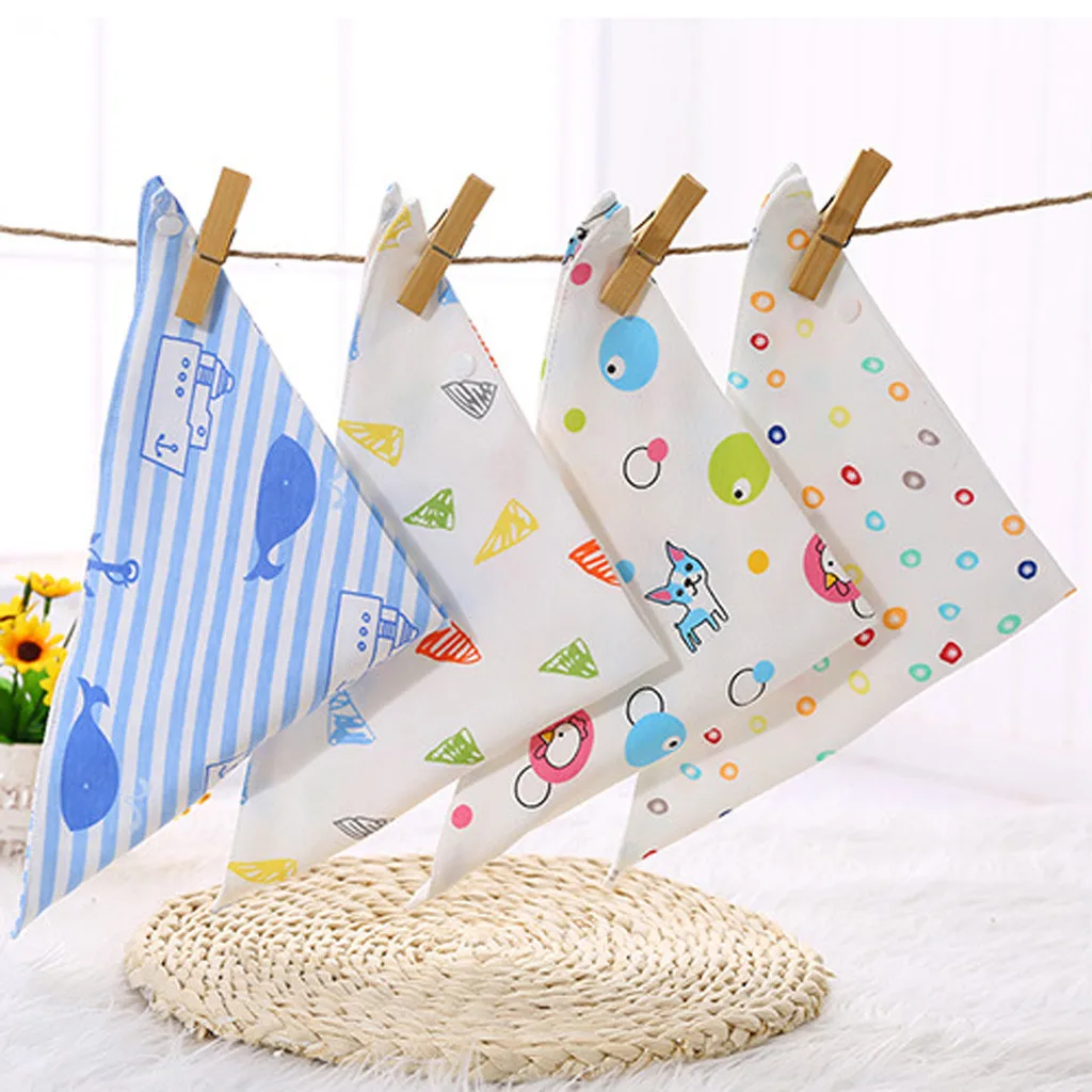 Baby saliva towel bib Baby Bibs Saliva Towel Baby Boys Girls Feeding   bib newborn cotton triangle scarf 3 pencil bears