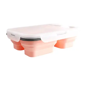 

Silicone Collapsible Lunch Box Food Storage Container Practical Microwavable Portable Picnic Camping Box
