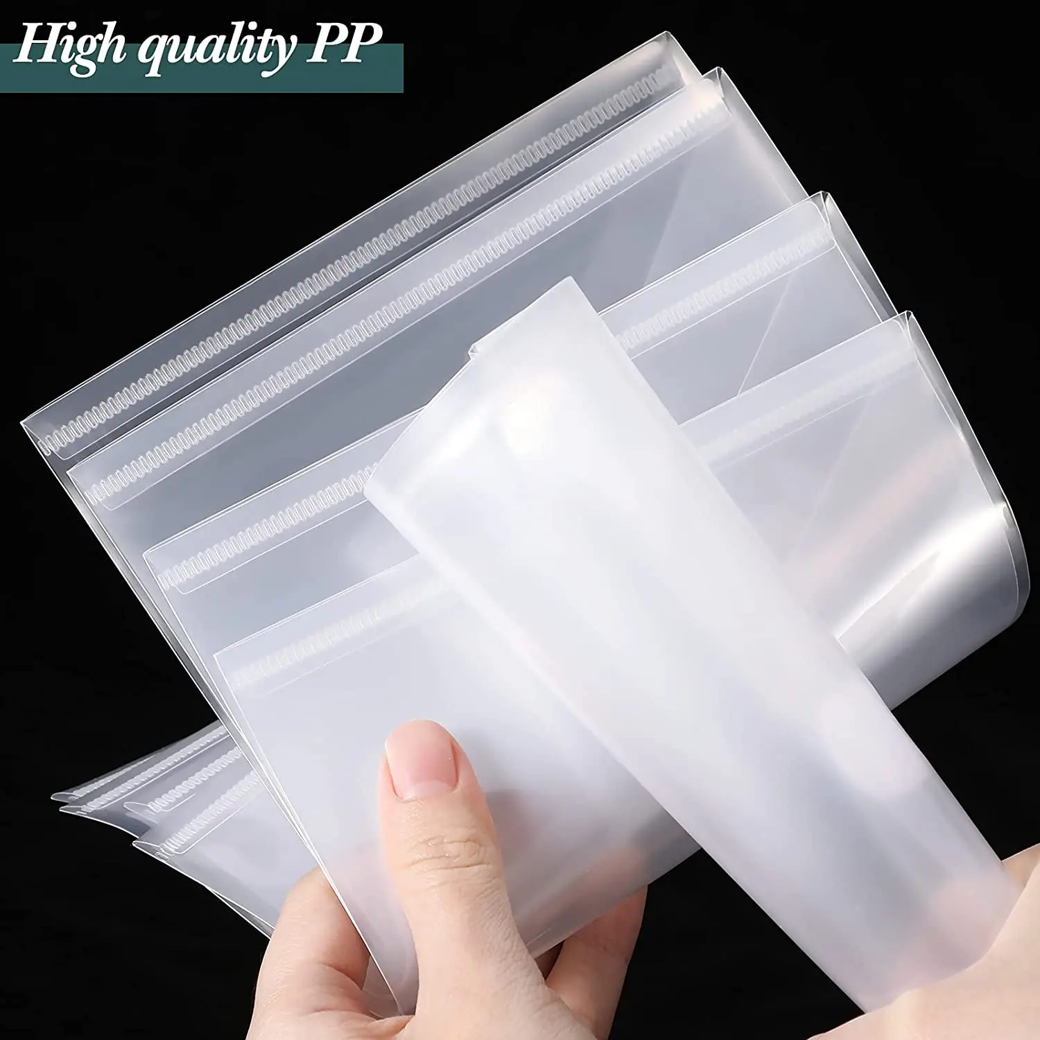 POCHETTE PLASTIQUE,Colored-12pcs--Pochettes en plastique transparentes A7, 12 pi?�ces, avec 