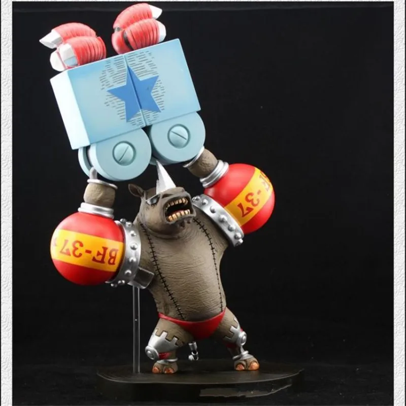 

28CM Cartoon FRANKY Rhinoceros GK Statue Anime 15 Anniversary PVC Figure Collect Model Toy M3987