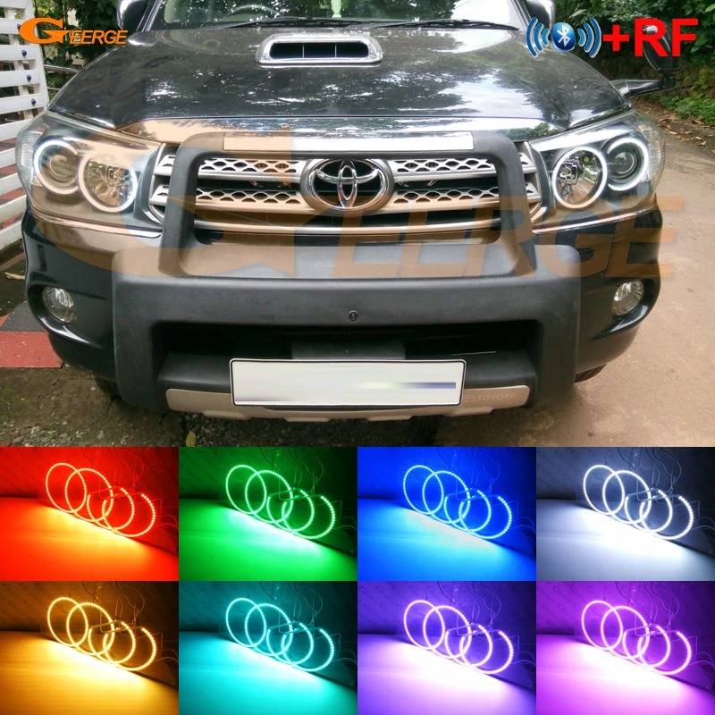 

For Toyota FORTUNER 2008 2009 2010 Excellent Angel Eyes kit Multi-Color Ultrabright RGB LED Angel Eyes Halo Rings