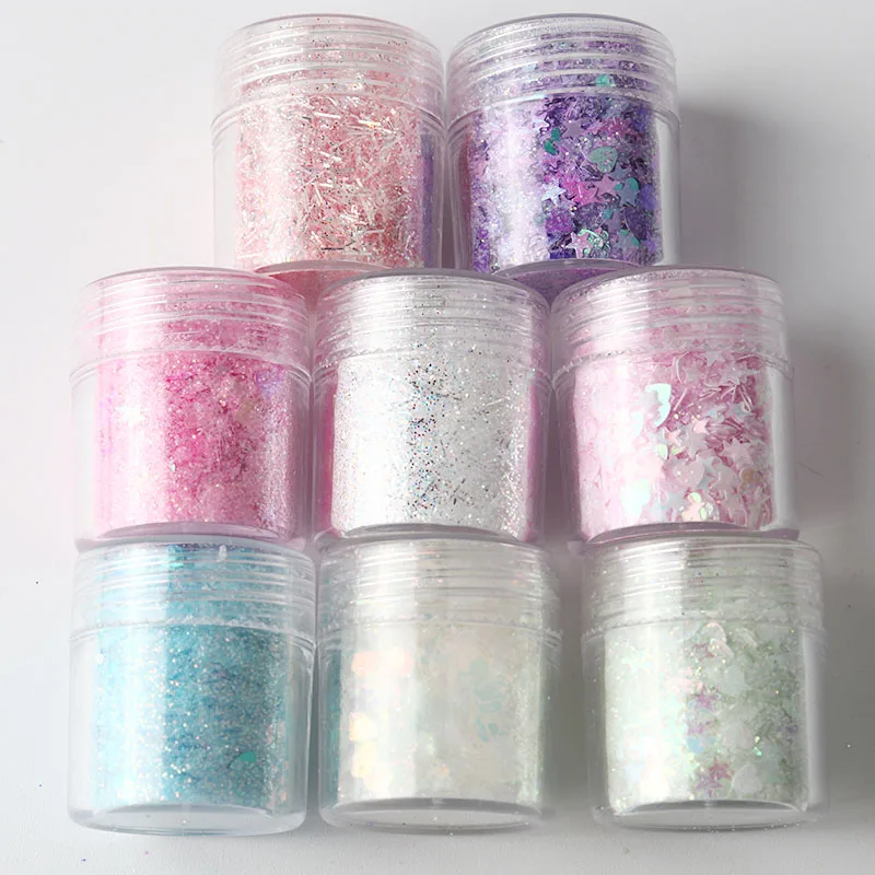 Nail Polish Sequins Love Five-Pointed Star Glitter Candy Color Love Star Handicrafts Mixed Sequins Wedding Decoration 10Ml