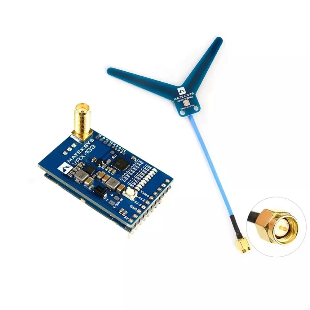 

RCtown MATEKSYS VRX-1G3 1.2Ghz 1.3Ghz 9CH FPV Video Receiver for RC Drone Goggles Monitor