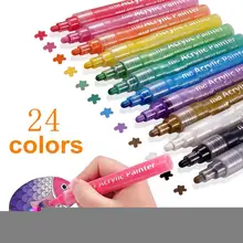 24 цвета акриловый маркер водонепроницаемый фото как изображение производитель 22 г альбом граффити ручка-фломастер