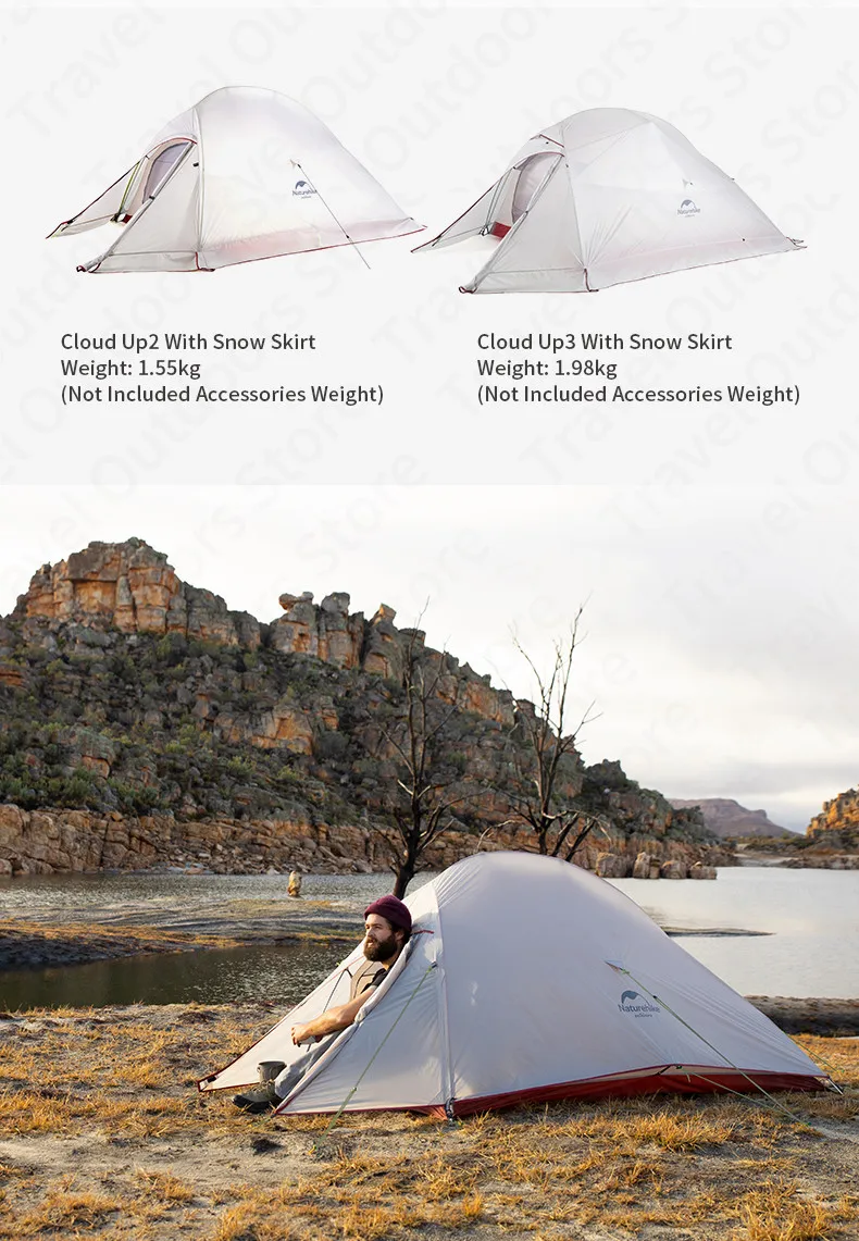 Naturehike Cloud-Up Camping Tent Ultralight 1, 2, 3 man