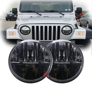 

7 Inch Round LED Headlights For Jeep Wrangler JK 4x4 Off Road 7" Driving Headlamp For Lada Niva 4x4 Urban Suzuki Bandit 600 Anno
