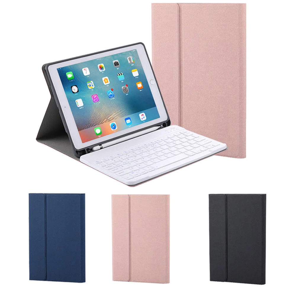 Для ipad 10,2 дюймов планшет Bluetooth клавиатура тканевые метки планшет кожаный защитный чехол с держателем для ручки американская клавиатура